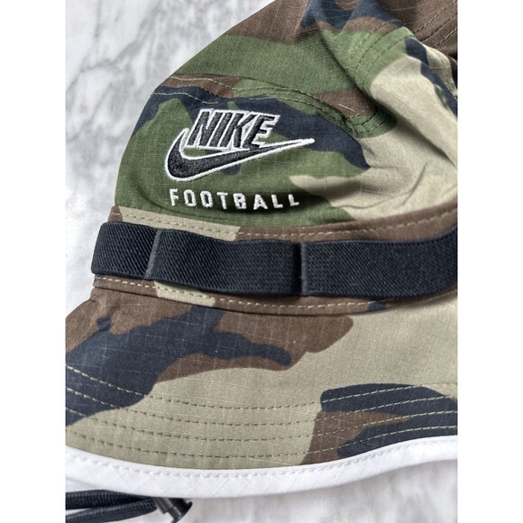 Nike Football On-Field Green Camouflage Bucket Boonie Hat Cap Camo Men's Medium - Picture 3 of 5
